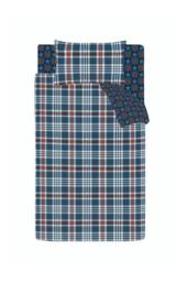 Catherine Lansfield 'Stars & Check' Reversible Duvet Cover Set in Blue - Size: Double - thumbnail 5