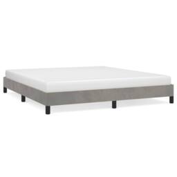 Berkfield Home Bed Frame Light Grey 180x200 cm Super King Velvet - thumbnail 2
