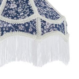 Happy Homewares Classic Handmade Victorian Empire Lamp Shade in Soft Cotton with Tassels in Midnight - Size: 12 inches - thumbnail 4