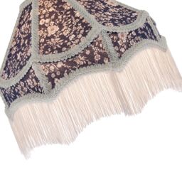 Happy Homewares Classic Handmade Victorian Empire Lamp Shade in Soft Cotton with Tassels in Midnight - Size: 12 inches - thumbnail 3