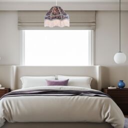 Happy Homewares Classic Handmade Victorian Empire Lamp Shade in Soft Cotton with Tassels in Midnight - Size: 12 inches - thumbnail 6