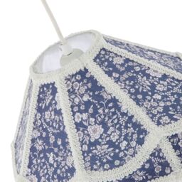 Happy Homewares Classic Handmade Victorian Empire Lamp Shade in Soft Cotton with Tassels in Midnight - Size: 12 inches - thumbnail 5
