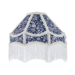 Happy Homewares Classic Handmade Victorian Empire Lamp Shade in Soft Cotton with Tassels in Midnight - Size: 12 inches