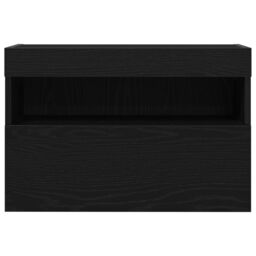 Berkfield Home TV Wall Cabinets with LED Lights 2 pcs Black Oak 60x30x40 cm - Size: 60 x 30 x 40 cm - thumbnail 8
