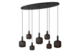 Lucide 'ELOISE' Dimmable Adjustable Indoor Stylish Modern Pendant Light 7xE27 in Black - thumbnail 2