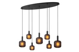 Lucide 'ELOISE' Dimmable Adjustable Indoor Stylish Modern Pendant Light 7xE27 in Black - thumbnail 1