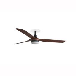 Netlighting Punt Recessed 132cm LED Ceiling Fan Matt Black Walnut Blades CCT - thumbnail 1