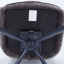 FURNITURE ONE Padded Dining Chair Set of 2, Task Chair 180 Degrees Rotate with Metal Frame in Grey - Size: 2 Seater - thumbnail 6