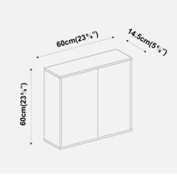 EONLION Wall Mounted Mirror 2 Door Cabinet Storage in White - thumbnail 2