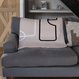 Benjamin Tate Design line art of two faces Designer Blanket in Natural - Size: 120 cm x 150 cm - thumbnail 2