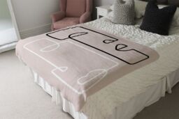 Benjamin Tate Design line art of two faces Designer Blanket in Natural - Size: 120 cm x 150 cm - thumbnail 4