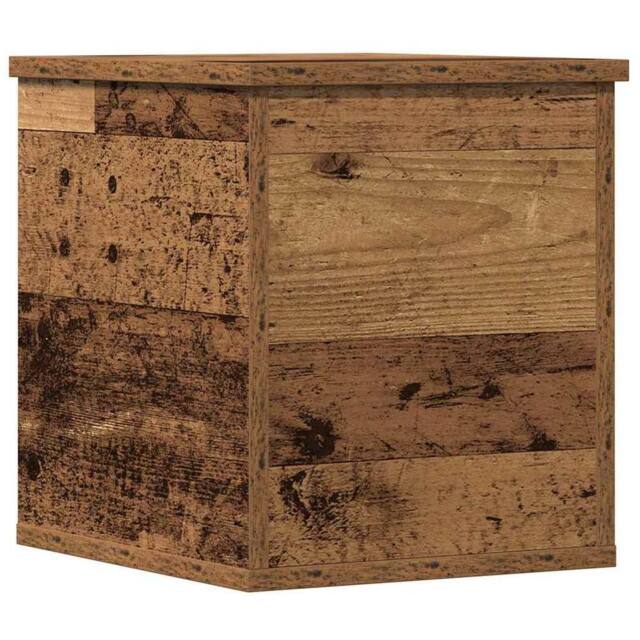 Berkfield Home Storage Box with Lid Old Wood 30x35x35 cm Engineered Wood in Brown - Size: 30 x 35 x 35 cm - image 1