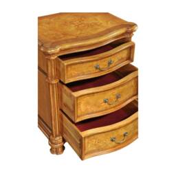 Lock Stock and Barrel Furniture Ltd Hampton 3 Drawer Walnut Bedside - Wood - L45 x W60 x H70 cm in Brown - thumbnail 2