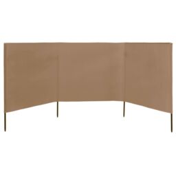 Berkfield Home 3-panel Wind Screen Fabric 400x120 cm Taupe in Beige - thumbnail 2
