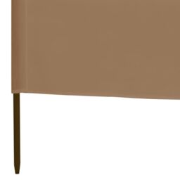 Berkfield Home 3-panel Wind Screen Fabric 400x120 cm Taupe in Beige - thumbnail 5