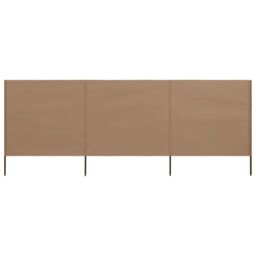Berkfield Home 3-panel Wind Screen Fabric 400x120 cm Taupe in Beige - thumbnail 3