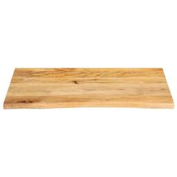 Berkfield Home Table Top Live Edge 80x60x3.8 cm Solid Wood Mango in Brown - thumbnail 1