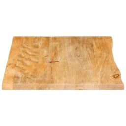 Berkfield Home Table Top Live Edge 80x60x3.8 cm Solid Wood Mango in Brown - thumbnail 4