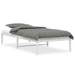 Berkfield Home Metal Bed Frame without Mattress White 90x190cm - Size: 90x190 cm - thumbnail 2