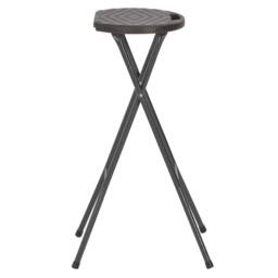 Berkfield Home Folding Bar Stools 2 pcs HDPE & Steel Brown Rattan Look - thumbnail 3