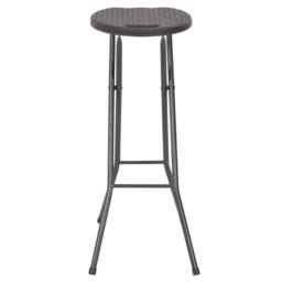 Berkfield Home Folding Bar Stools 2 pcs HDPE & Steel Brown Rattan Look - thumbnail 4