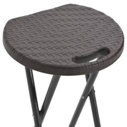 Berkfield Home Folding Bar Stools 2 pcs HDPE & Steel Brown Rattan Look - thumbnail 6