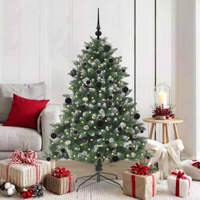 Berkfield Home Artificial Christmas Tree with Stand Green 105 x 105 x 150 cm - image 1