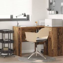 Berkfield Home Modern Writing Desk Old wood Engineered wood Small Storage in Brown - thumbnail 2