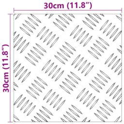 Berkfield Home Aluminium Checker Plates 4 pcs Anti-Slip 30x30 cm in Silver - Size: Medium - thumbnail 6