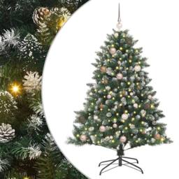Berkfield Home Artificial Christmas Tree with Stand Green 105 x 105 x 150 cm - thumbnail 2