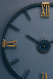 Orsina Round Black Metal Wall Clock, Minimalist Modern Clock With Warm Metallic Detail, Contemporary Iron Frame - thumbnail 5