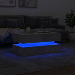 Berkfield Home Coffee Table with LED Lights Concrete Grey 90x50x40 cm - Size: 90 x 50 x 40 cm - thumbnail 5