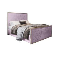 KDMD Naptime Upholstered Soft Velvet Metal Designer Bed Frame in Pink - Size: Single - thumbnail 1