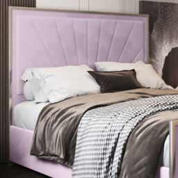 KDMD Naptime Upholstered Soft Velvet Metal Designer Bed Frame in Pink - Size: Single - thumbnail 3