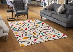 Benjamin Tate Design Autumn Leaves & Twigs Rug in Natural - Size: Large - thumbnail 2