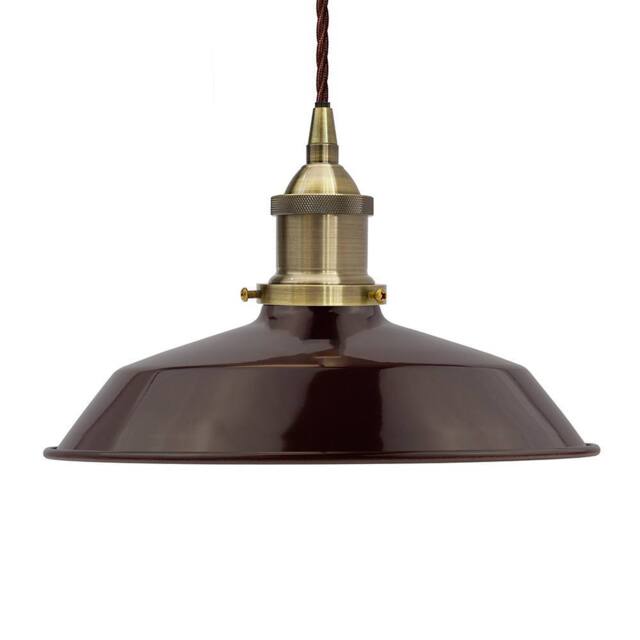SE Home Burgundy Red Small Trinity Metal Pendant Light - Antique Brass - image 1