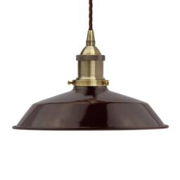 SE Home Burgundy Red Small Trinity Metal Pendant Light - Antique Brass - thumbnail 1