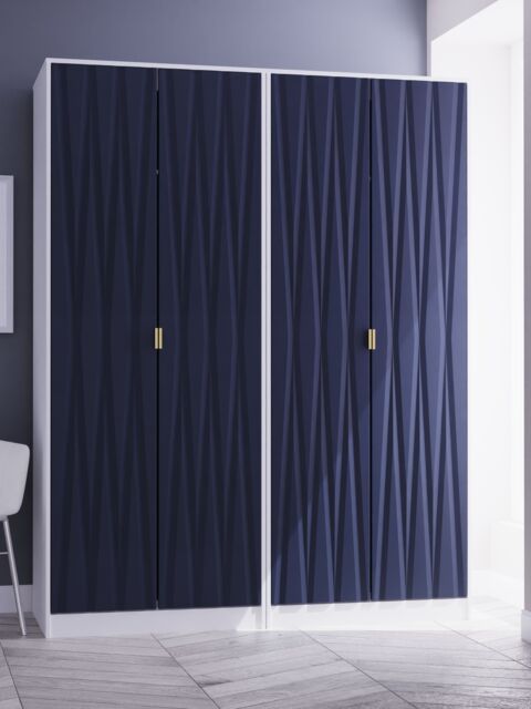 Ready Assembled 2 U Dallas Quad Wardrobe (Ready Assembled) in Dark Blue - image 1