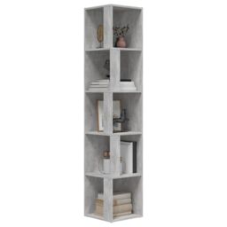 Berkfield Home Corner Cabinet Concrete Grey 33x33x164.5 cm Engineered Wood - thumbnail 4