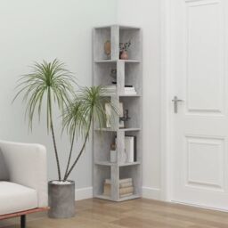 Berkfield Home Corner Cabinet Concrete Grey 33x33x164.5 cm Engineered Wood - thumbnail 3