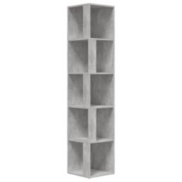 Berkfield Home Corner Cabinet Concrete Grey 33x33x164.5 cm Engineered Wood - thumbnail 2