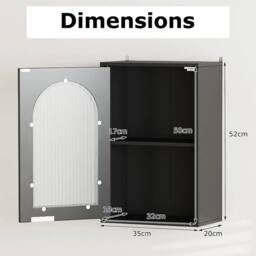 KORVIXA Bathroom Wall Cabinet Medicine Cabinet-Black in Black - thumbnail 2