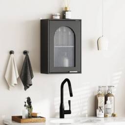 KORVIXA Bathroom Wall Cabinet Medicine Cabinet-Black in Black - thumbnail 4