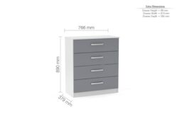 Birlea Lynx 4 Drawer Chest in White - thumbnail 6