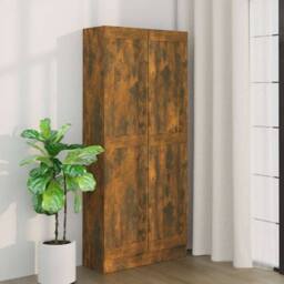 Berkfield Home Classic Book Cabinet Smoked Oak 82.5x30.5x185.5 cm Engineered Wood in Brown - thumbnail 2