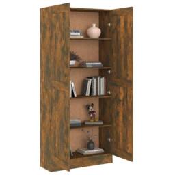 Berkfield Home Classic Book Cabinet Smoked Oak 82.5x30.5x185.5 cm Engineered Wood in Brown - thumbnail 4