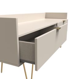 Ready Assembled 2 U Fuji 2 Drawer TV Unit (Ready Assembled) in Taupe - thumbnail 5