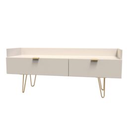 Ready Assembled 2 U Fuji 2 Drawer TV Unit (Ready Assembled) in Taupe - thumbnail 3