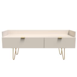 Ready Assembled 2 U Fuji 2 Drawer TV Unit (Ready Assembled) in Taupe - thumbnail 1