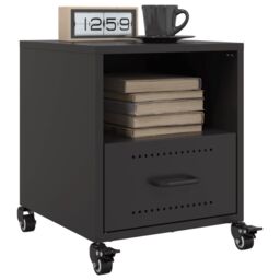 Berkfield Home Bedside Cabinets 2 pcs Black 36x39x43.5 cm Steel - thumbnail 1